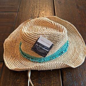 Soft surroundings Wallaroo straw cowboy hat NWT